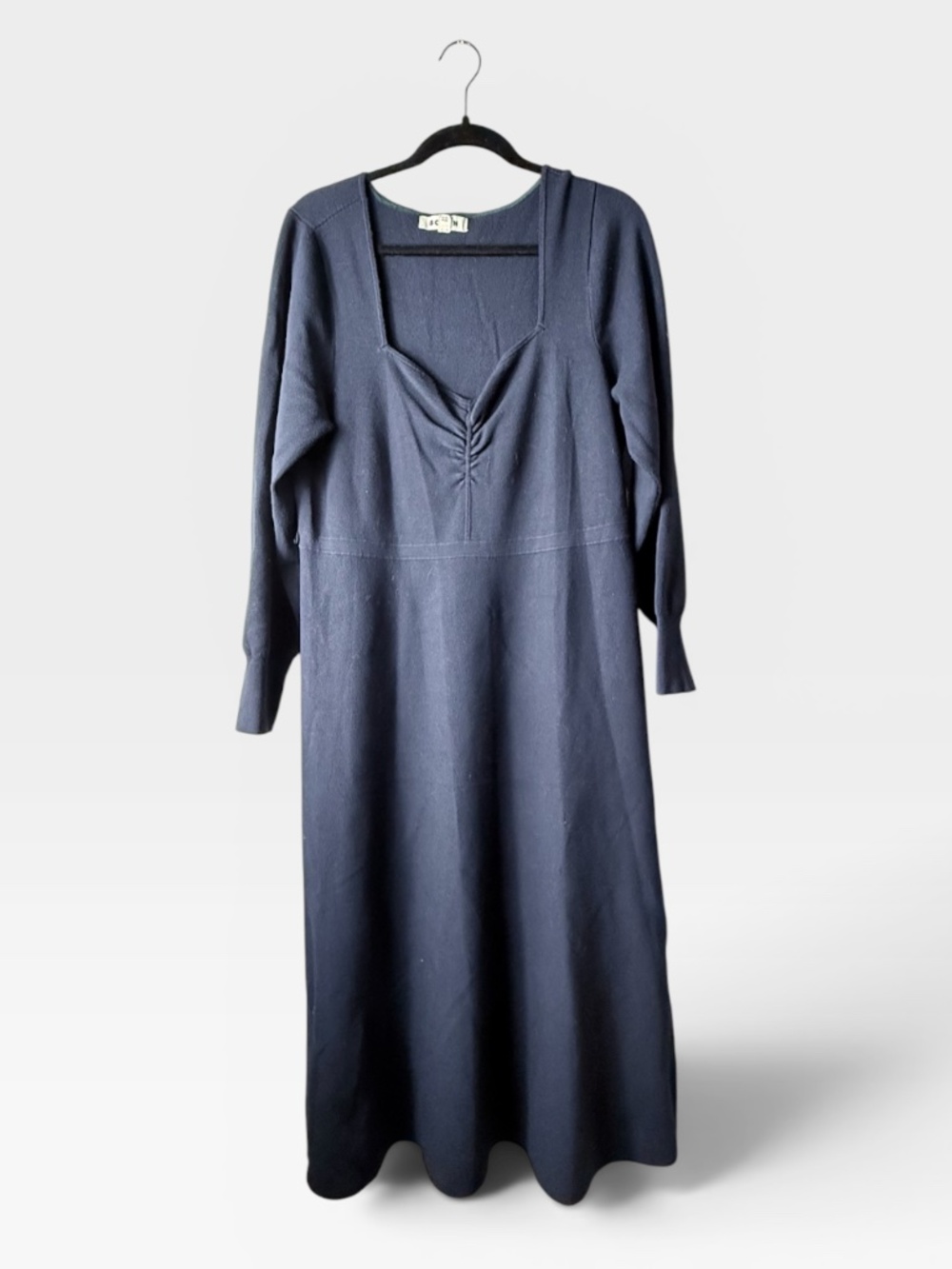 Boden Knit Midi Dress Size 22R Navy Blue Fall Winter (J)